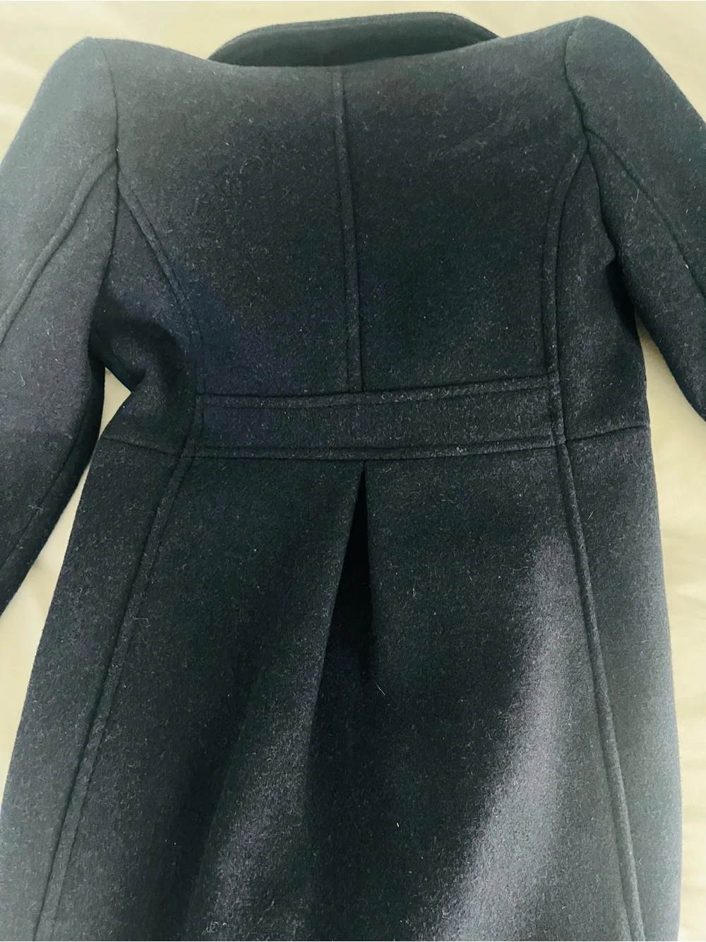 GAP Girls Navy Double-Breasted Pea Coat with Flap Pockets